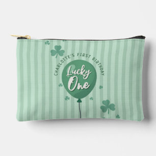 Lucky One 1st Birthday St Patricks Day Clover Accessory Pouch