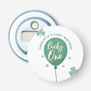 Lucky One 1st Birthday St Patricks Day Clover Bottle Opener