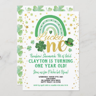 Lucky One Baby First Birthday St Patrick's Day Invitation
