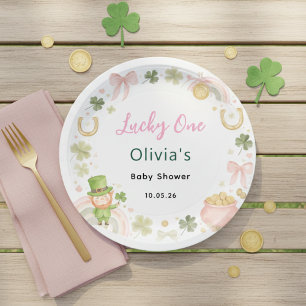 Lucky One Baby Shower Paper Plates – St Patricks 