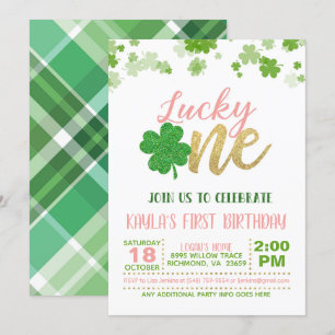 Lucky One Birthday Invitation - Girl