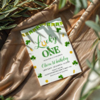 Lucky One Birthday Invitation, St. Patricks Themed