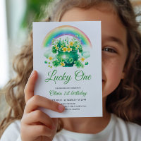 Lucky One Birthday Invitation, St. Patricks Themed