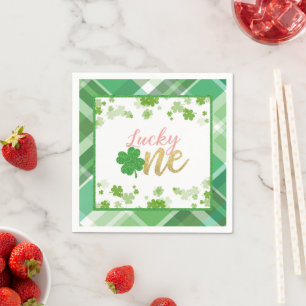 Lucky One Birthday Napkin - Girl