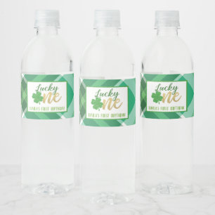 Lucky One Birthday Water Bottle Label - Custom