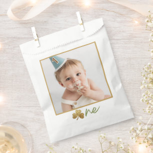 Lucky One Boy First Birthday Photo Favour Bags - S