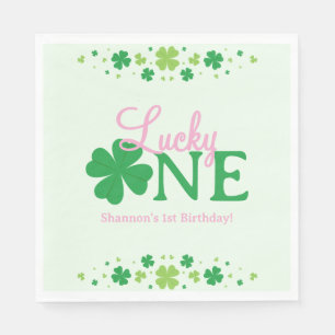 Lucky One First 1st Birthday Party Napkin
