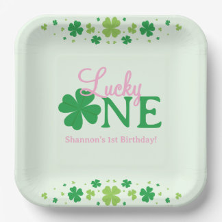 Lucky One First 1st Birthday Party Paper Plate