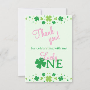 Lucky One First 1st Birthday Party Thank You Card