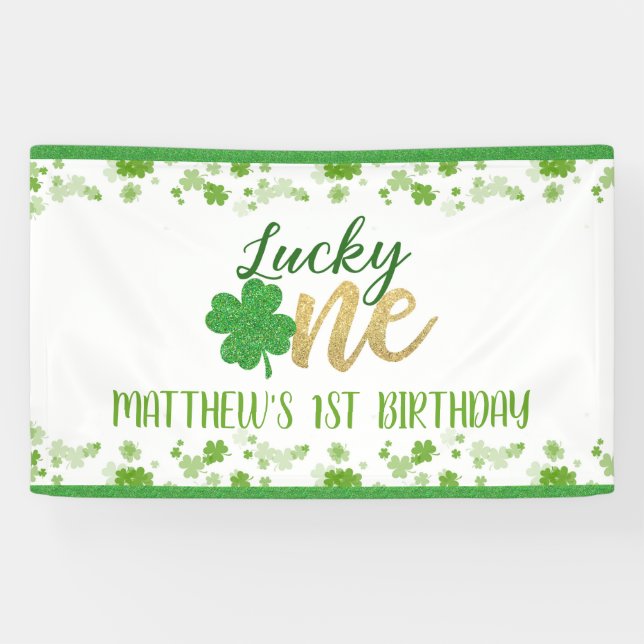 Lucky One First Birthday Banner (Horizontal)