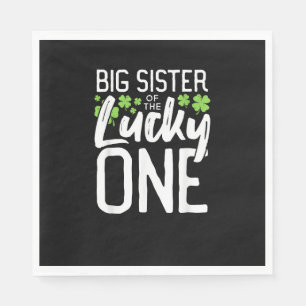Lucky One First Birthday Big Sister Family St. Pat Napkin
