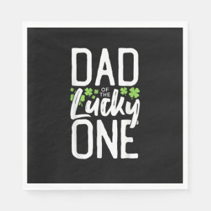 Lucky One First Birthday Dad Family St. Patrick's Napkin