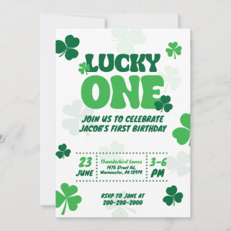 Lucky One - First Birthday Invitation