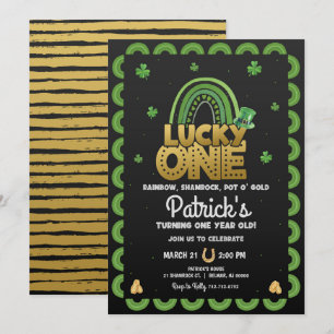 Lucky One First Birthday Invitation St Patty's Day