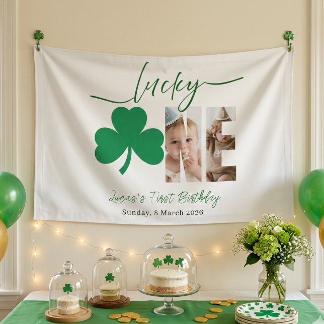Lucky One First Birthday Personalised Shamrock Pho Banner (Creator Uploaded)