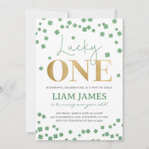 Lucky One First Birthday St. Patrick's Invitation