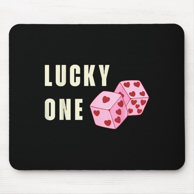 Lucky One Heart Dice Couples Matching Valentines D Mouse Mat (Front)