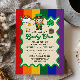 Lucky One Leprechaun St. Patrick's 1st Birthday Invitation