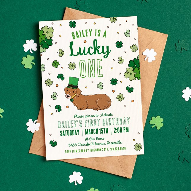 Lucky One March First Birthday Invitation (Creator Uploaded)