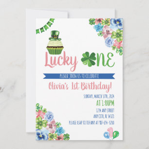 Lucky One Saint Patrick's Day 1st Birthday Invitation