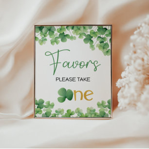 Lucky One Shamrock Birthday Table Sign