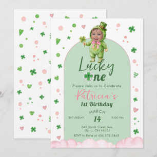 Lucky One St Patrick Birthday Photo Invitation