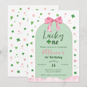 Lucky One St Patrick Girl Birthday Invitation