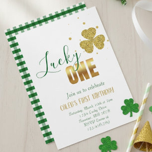 Lucky ONE St Patrick’s Day 1st Birthday Invitation