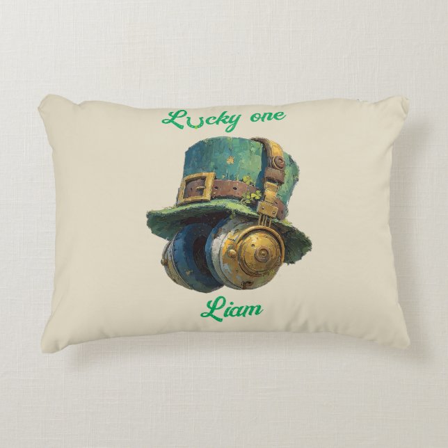 Lucky One St. Patrick’s Day Music Personalized Decorative Cushion (Front)