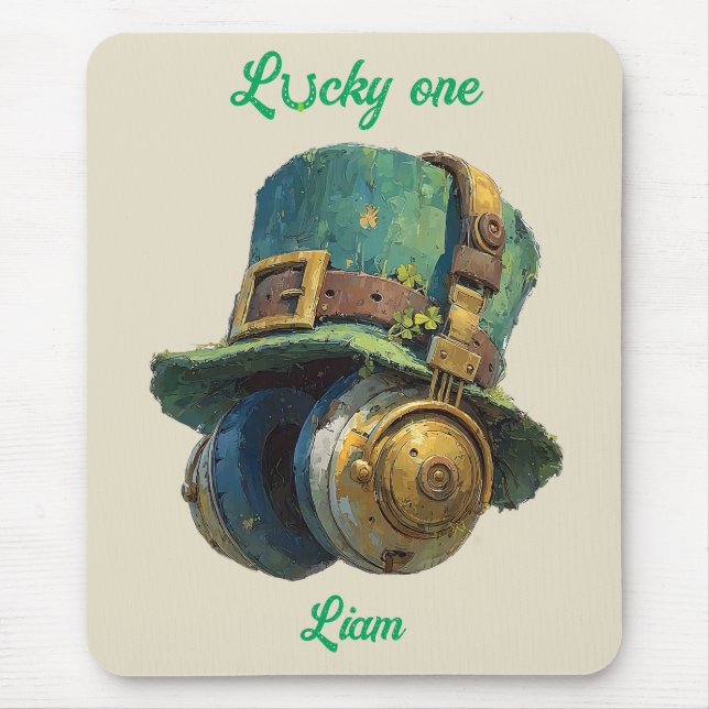 Lucky One St. Patrick’s Day Music Personalized Mouse Mat (Front)