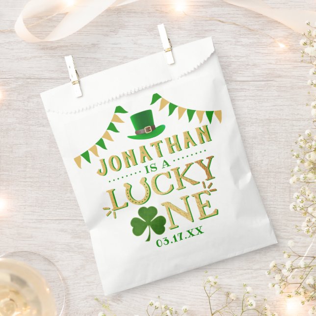 Lucky One St. Patrick's Day 1st Birthday Favour Bags (Clipped)