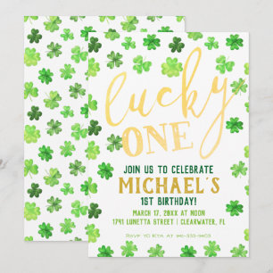 Lucky One St. Patrick's Day 1st Birthday Invitation