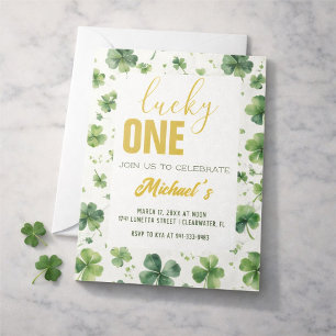Lucky One   St. Patrick's Day 1st Birthday Invitation