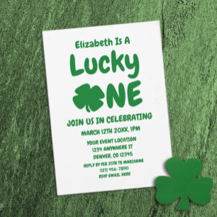 Lucky One St Patrick's Day 1st Birthday Invitation