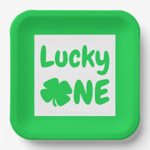 Lucky One St Patrick's Day 1st Birthday Paper Plate