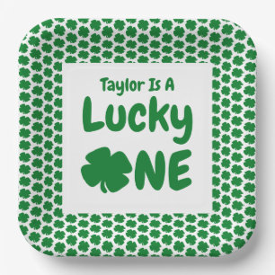 Lucky One St Patrick's Day 1st Birthday Paper Plate