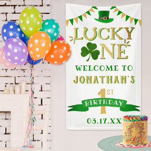 Lucky One St. Patrick's Day 1st Birthday Welcome  Banner
