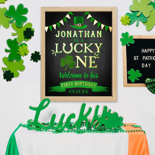 Lucky One St. Patrick's Day 1st Birthday Welcome Foil Prints
