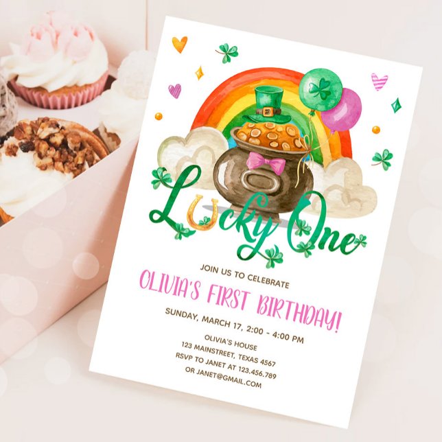 Lucky One St. Patrick's Day Girl First Birthday In Invitation (Creator Uploaded)