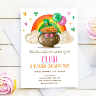 Lucky One St. Patrick's Day Girl First Birthday Invitation