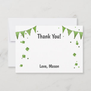 Lucky One St Patrick's Day Thank You Card Clover