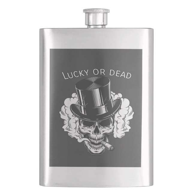 Lucky or dead hip flask (Front)