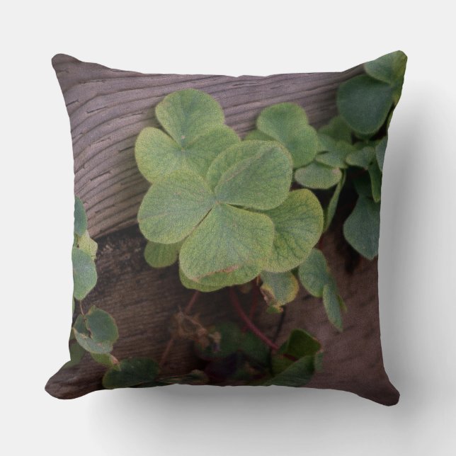 Lucky or Determined? Saint Patricks Day Shamrocks Cushion (Front)