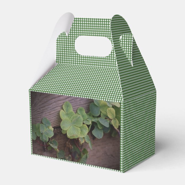 Lucky or Determined? Saint Patricks Day Shamrocks Favour Box (Front Side)