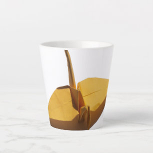 lucky origami crane latte mug