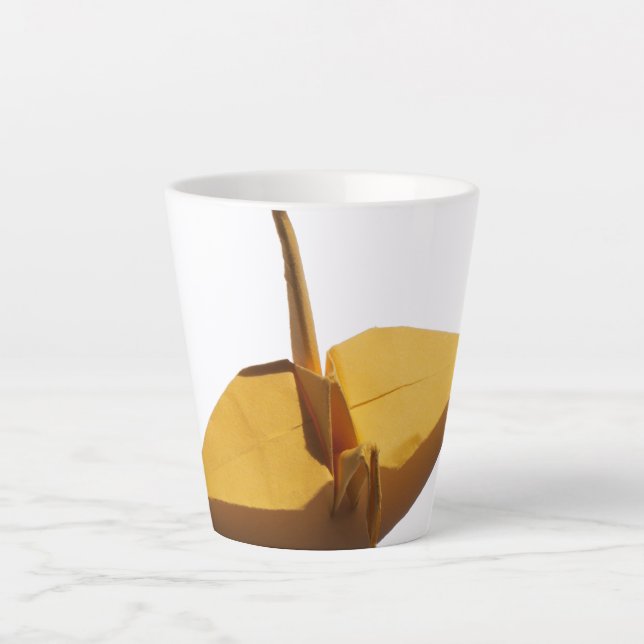 lucky origami crane latte mug (Front)