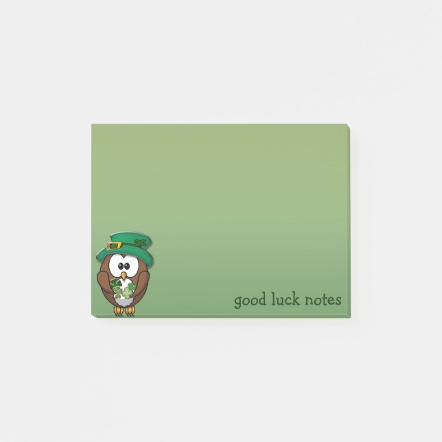 lucky owl post-it notes (Front)