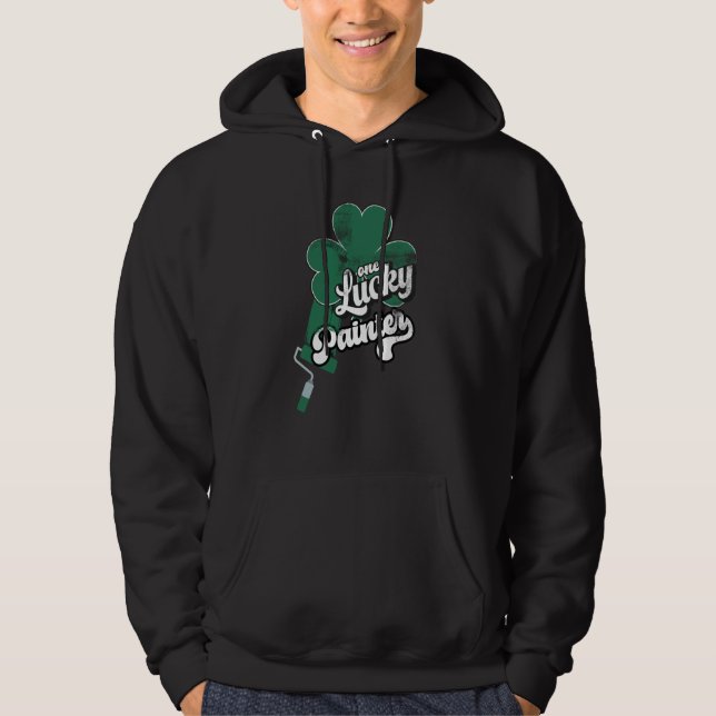 Lucky Painter Shamrock C St Patricks Day Hoodie (Front)