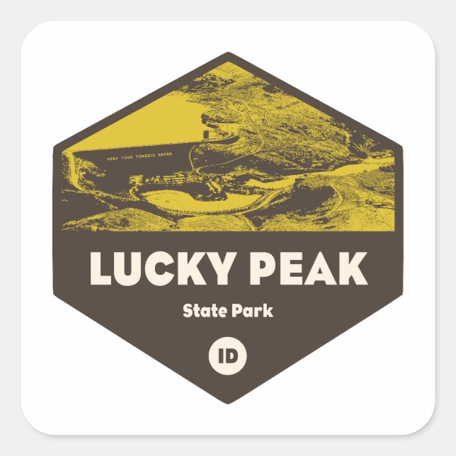 Lucky Peak State Park Idaho Square Sticker (Front)