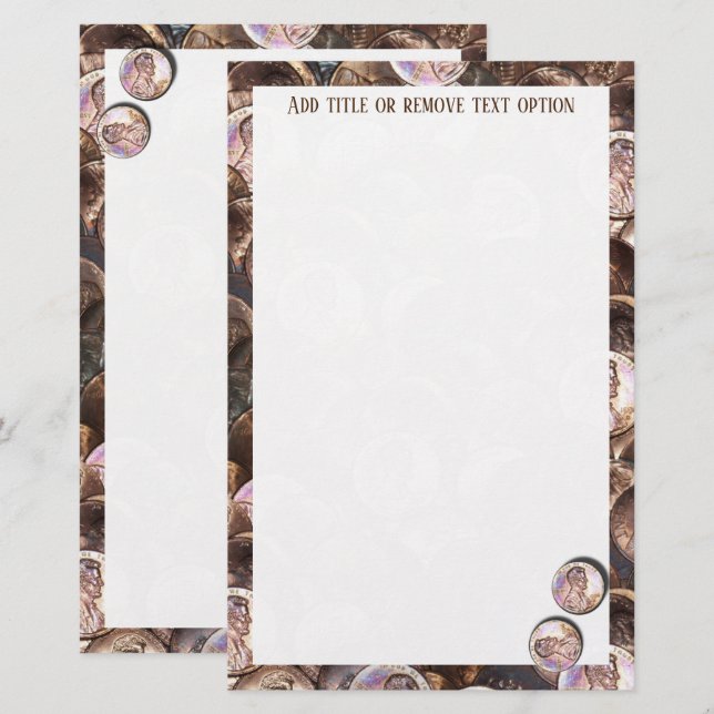 Lucky Pennies Stationery (Front/Back)